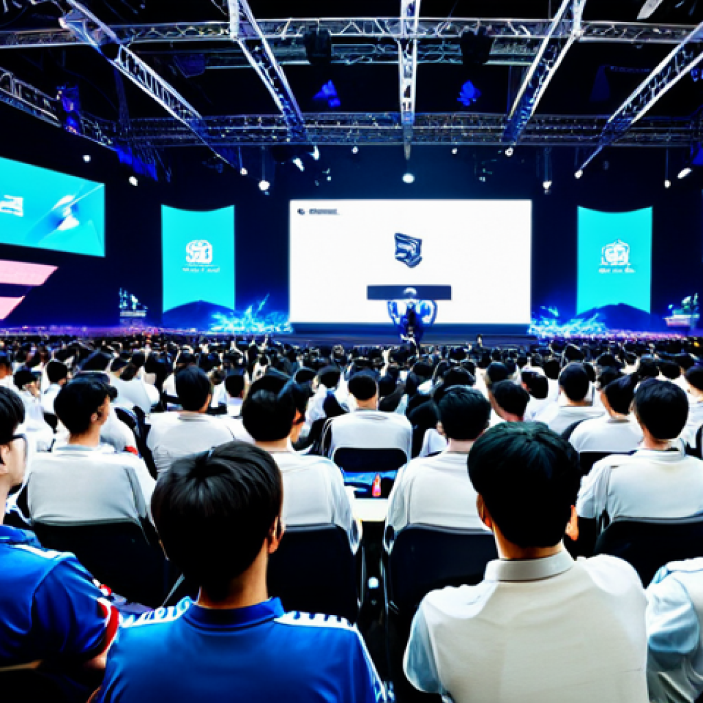 **

"A vibrant and energetic Esports event centered around the game '승리의 여신: 니케'. The scene showcases a diverse crowd of fully clothed attendees, cheering for players on a brightly lit stage. Include gaming PCs, large screens displaying gameplay, and sponsor banners in the background. safe for work, appropriate content, family-friendly, professional, perfect anatomy, correct proportions, well-formed hands, proper finger count, natural body proportions, high quality."

**