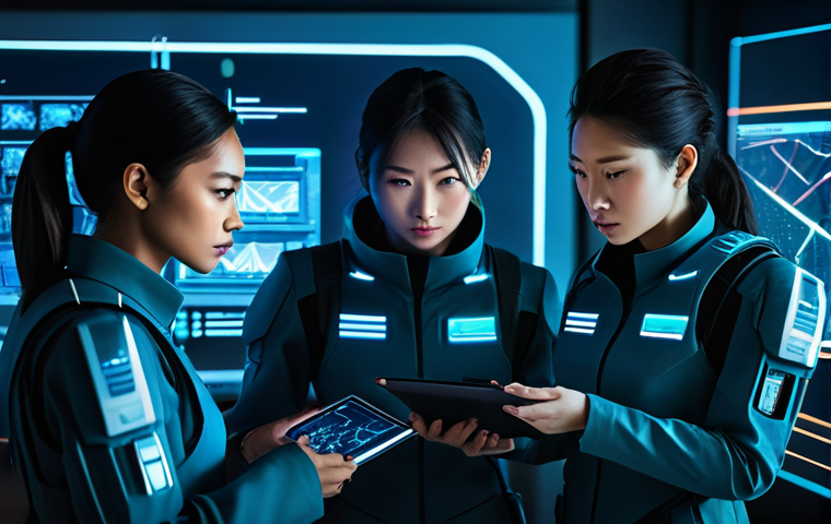 승리의여신 니케 글로벌 경쟁 이벤트 - **Prompt 1: Strategic Planning Session**
"An anime-inspired illustration of five diverse female ...