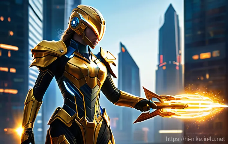 승리의여신 니케 버프 및 디버프 정리 - **Prompt 1: Empowered Heroine Receiving Buffs**
"A stunning female warrior, adorned in highly de...