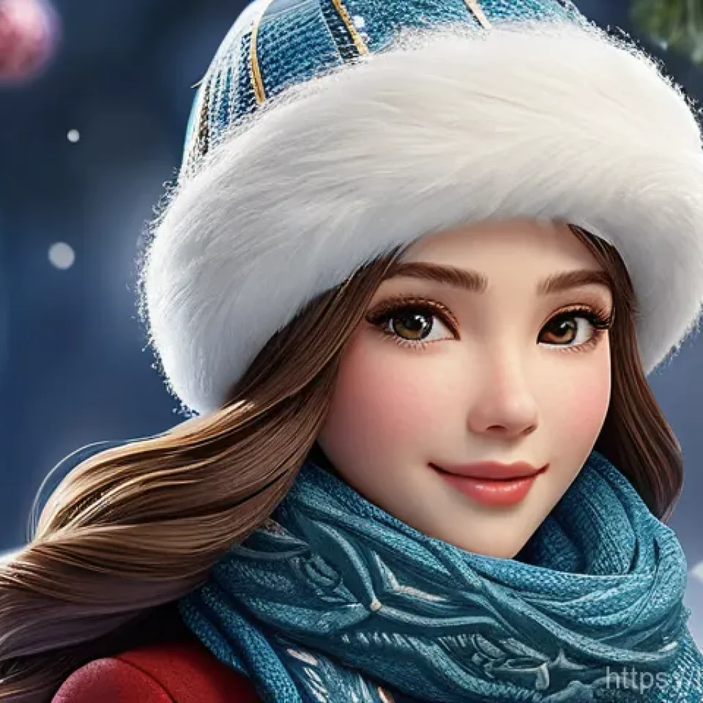 승리의여신 니케 캐릭터 외형 변경 - Winter Festival Elegance**
A female character, fully clothed in a beautifully detailed, modest winte...